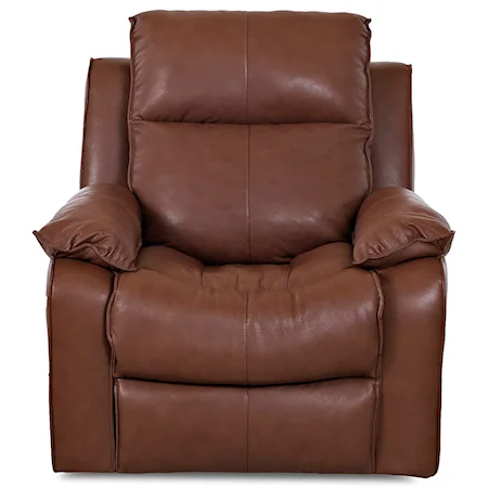 Casual Reclining Rocking Chair with Bucket Seat and Pillow Arms